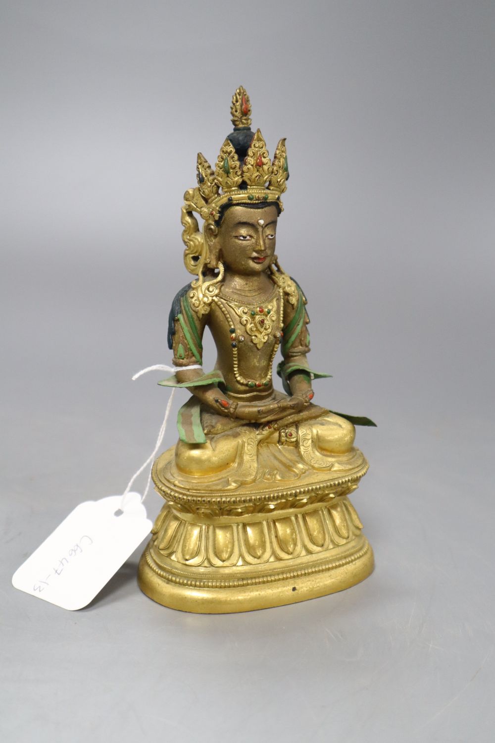 A Himalayan gilt bronze figure of Avalokiteshvara, height 18cm